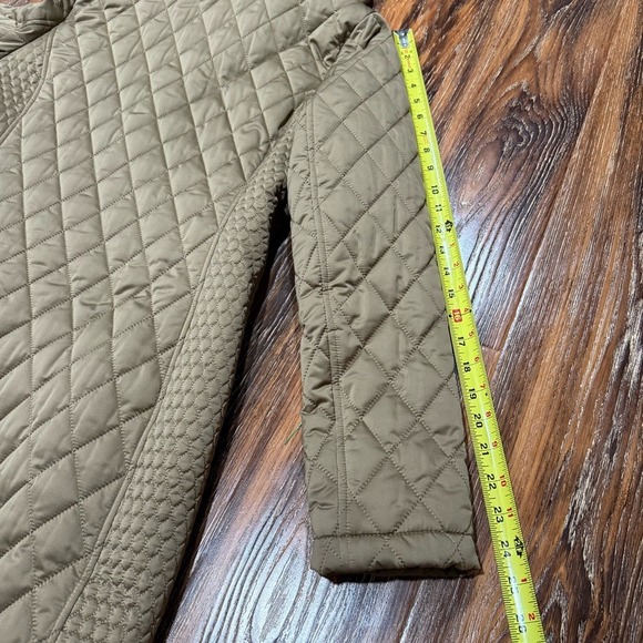 Michael Kors Size S Women's Quilted Trench Coat Gold / Brown Long Trench Jacket - Picture 9 of 10